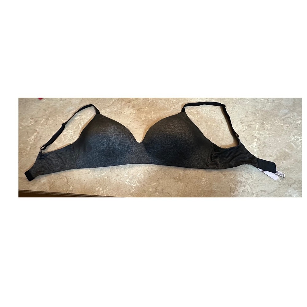 Victorias Secret T-Shirt Wireless Lightly Lined Bra Gray Heather 38DD 409827-NS6